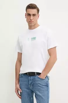Хлопковая футболка Calvin Klein, белый
