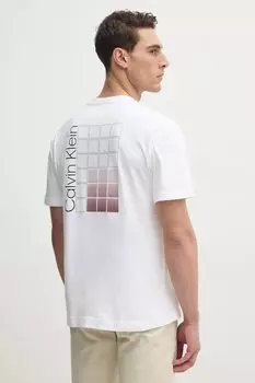 Хлопковая футболка Calvin Klein, белый