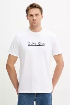 Хлопковая футболка Calvin Klein, белый