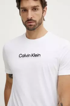 Хлопковая футболка Calvin Klein, белый