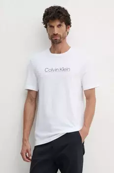 Хлопковая футболка Calvin Klein, белый