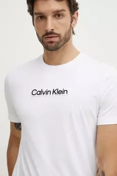 Хлопковая футболка Calvin Klein, белый