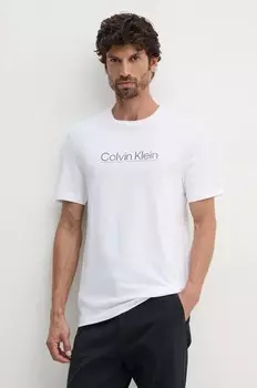Хлопковая футболка Calvin Klein, белый