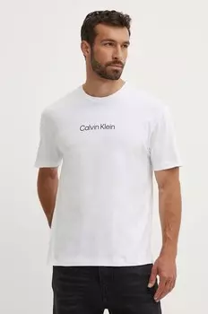 Хлопковая футболка Calvin Klein, белый