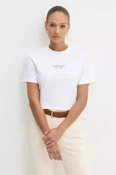 Хлопковая футболка Calvin Klein, белый