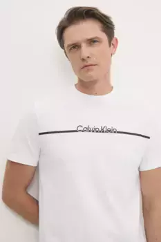 Хлопковая футболка Calvin Klein, белый