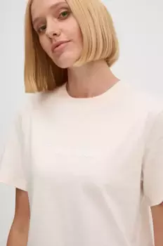 Хлопковая футболка Calvin Klein, бежевый