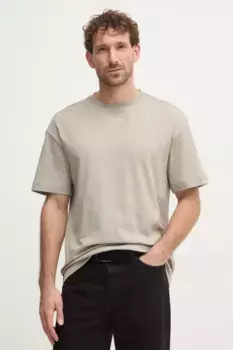 Хлопковая футболка Calvin Klein, бежевый
