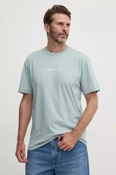 Хлопковая футболка Calvin Klein, бирюзовый
