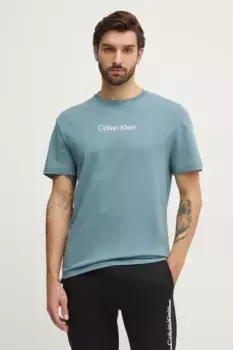 Хлопковая футболка Calvin Klein, бирюзовый