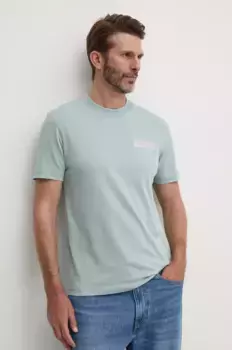 Хлопковая футболка Calvin Klein, бирюзовый