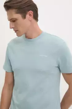 Хлопковая футболка Calvin Klein, бирюзовый