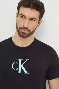 Хлопковая футболка Calvin Klein, черный