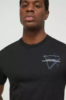 Хлопковая футболка Calvin Klein, черный