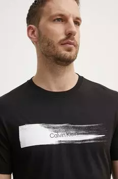 Хлопковая футболка Calvin Klein, черный