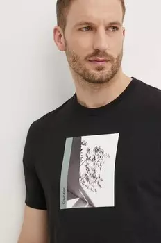 Хлопковая футболка Calvin Klein, черный