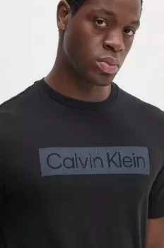 Хлопковая футболка Calvin Klein, черный