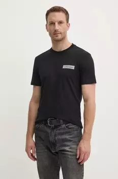 Хлопковая футболка Calvin Klein, черный
