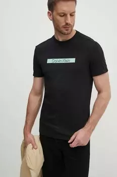 Хлопковая футболка Calvin Klein, черный