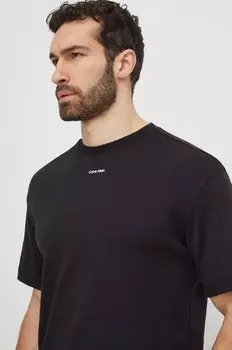 Хлопковая футболка Calvin Klein, черный