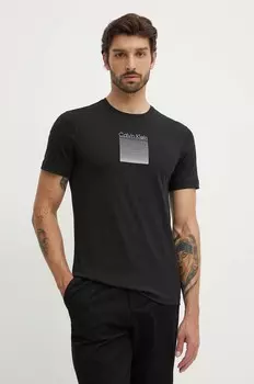 Хлопковая футболка Calvin Klein, черный