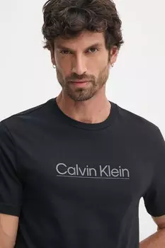Хлопковая футболка Calvin Klein, черный
