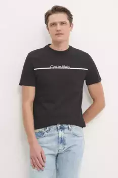 Хлопковая футболка Calvin Klein, черный
