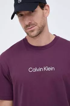 Хлопковая футболка Calvin Klein, фиолетовый