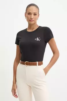 Хлопковая футболка Calvin Klein Jeans, 2 шт, черный