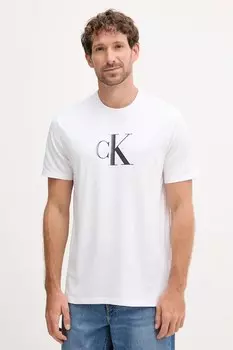 Хлопковая футболка Calvin Klein Jeans, белый