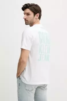 Хлопковая футболка Calvin Klein Jeans, белый
