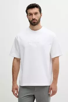 Хлопковая футболка Calvin Klein Jeans, белый