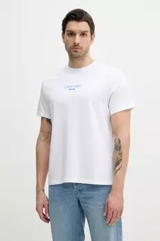 Хлопковая футболка Calvin Klein Jeans, белый