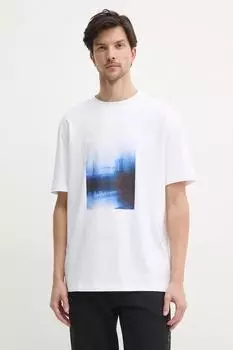 Хлопковая футболка Calvin Klein Jeans, белый