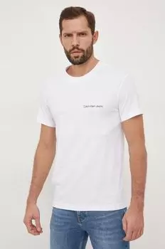 Хлопковая футболка Calvin Klein Jeans, белый