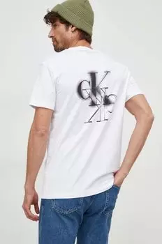 Хлопковая футболка Calvin Klein Jeans, белый