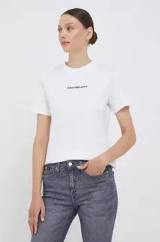 Хлопковая футболка Calvin Klein Jeans, белый