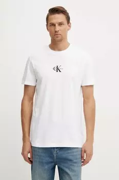 Хлопковая футболка Calvin Klein Jeans, белый