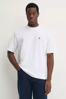 Хлопковая футболка Calvin Klein Jeans, белый