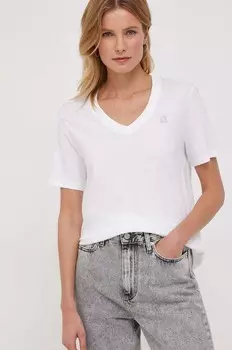 Хлопковая футболка Calvin Klein Jeans, белый