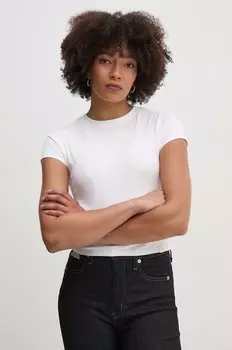 Хлопковая футболка Calvin Klein Jeans, белый
