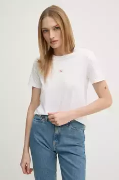 Хлопковая футболка Calvin Klein Jeans, белый