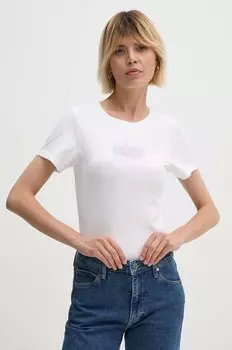 Хлопковая футболка Calvin Klein Jeans, белый