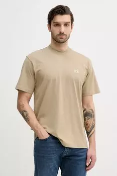 Хлопковая футболка Calvin Klein Jeans, бежевый