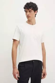 Хлопковая футболка Calvin Klein Jeans, бежевый