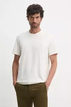 Хлопковая футболка Calvin Klein Jeans, бежевый