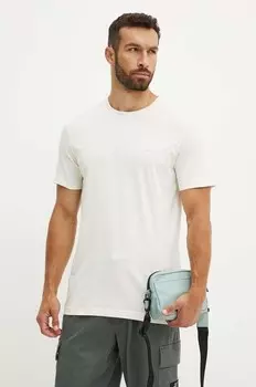 Хлопковая футболка Calvin Klein Jeans, бежевый