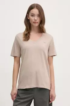 Хлопковая футболка Calvin Klein Jeans, бежевый