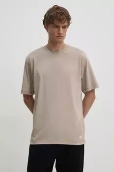 Хлопковая футболка Calvin Klein Jeans, бежевый