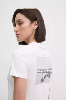 Хлопковая футболка Calvin Klein Jeans, бежевый